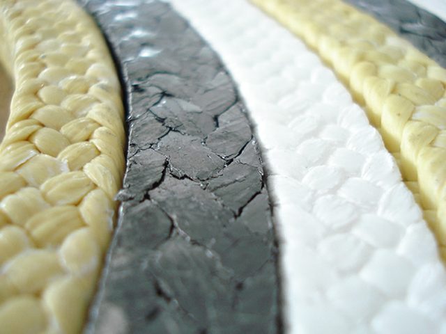Baderne di tenuta intrecciate in grafite, PTFE e fibre tecniche